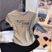 Women's American Style Pleated Short Sleeve T-Shirt Cotton Inner Layer Summer Base Layer Top European Popular Style_ecoleips.com