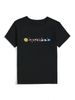 Women's Casual Black T-Shirt Simple round Neck Short Sleeve Cotton Polyester Top with Planet Print European American Fast Fashion_ecoleips.com