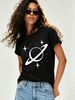 Women’s Casual Printed Top, Illustration Graphic Short Sleeve Tee For Spring & Summer Fashion_ecoleips.com