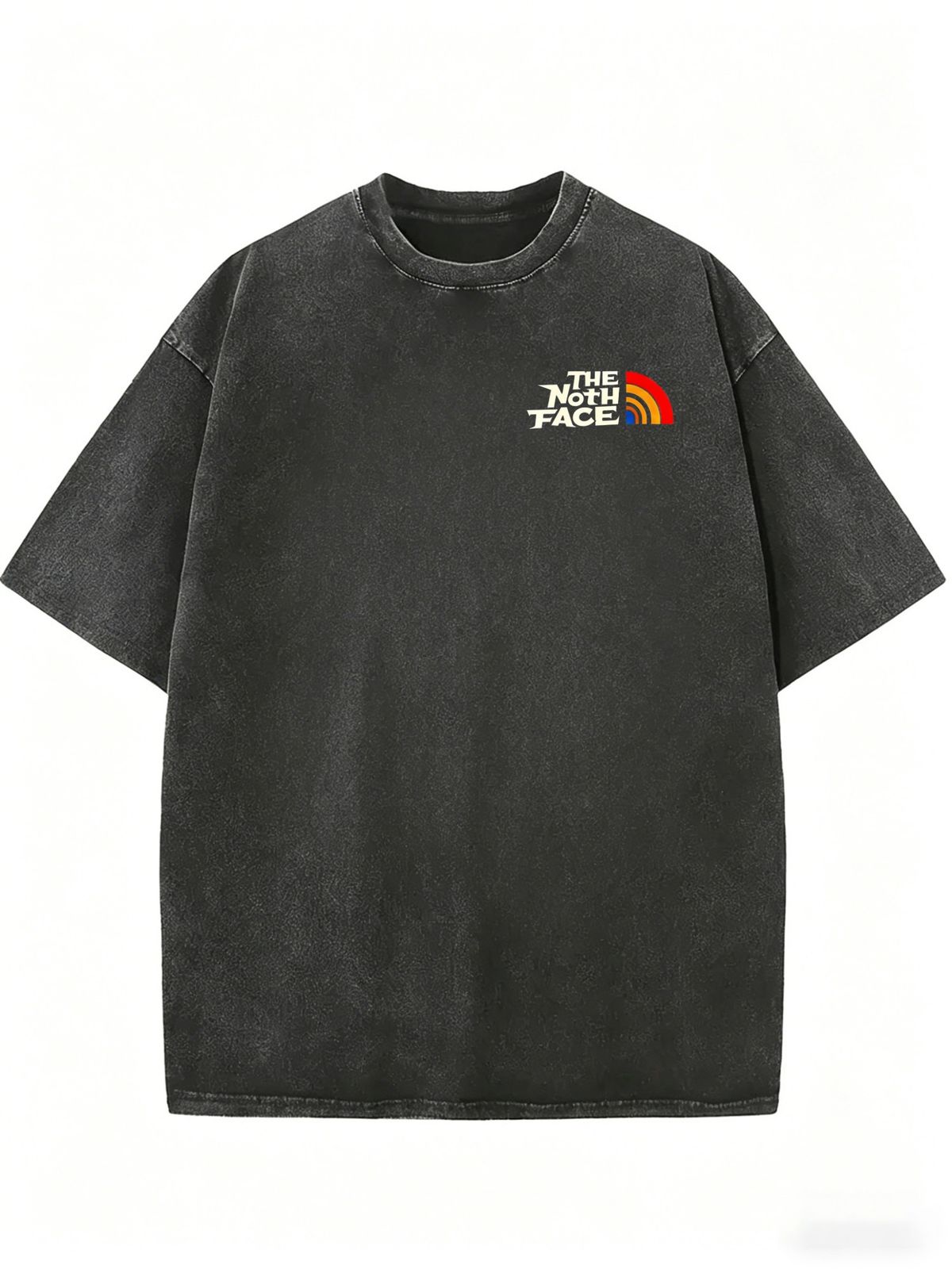 Women's Casual Acid Wash Tee, Relaxed Fit Crew Neck Essential Top_ecoleips.com