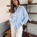 Women's Long-Sleeved Cardigan Jacket With Stripes, Suitable For Autumn And Winter_ecoleips.com