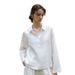 Aria Basics Aria Basics 21-count Linen Old Money Style Long-sleeve Women's Turn-down Shirt, Spring POLO Collar Top, Stylish European And_ecoleips.com