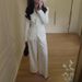 Women's Elegant V-Neck Blazer And Pants Set Business Casual Suit for Office And Evening Wear Breathable Stretch Fabric_ecoleips.com