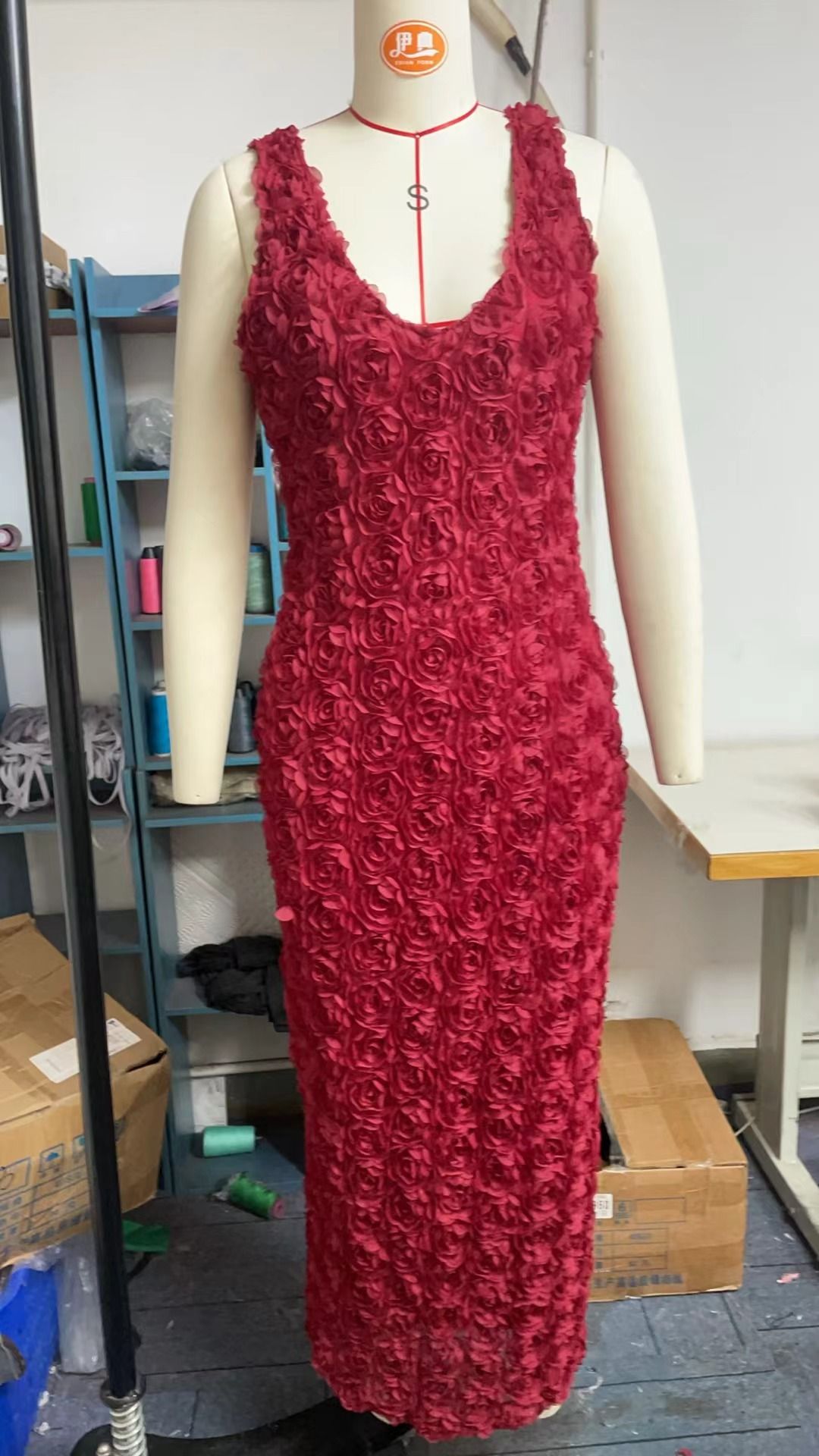 2024 European And American Style French Rich Lady Fashion With Three-dimensional Flowers, Sexy High-waisted Slim-fit_ecoleips.com