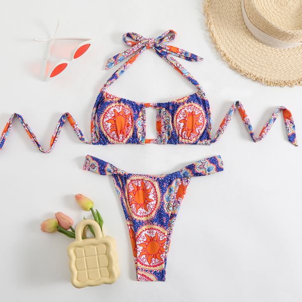 Women's Clothing Strapless Printed Bikini Set Backless Sexy Two-Piece Swimsuit For Women Comfort And Confidence In The Water_ecoleips.com