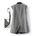 Women's Clothing Plaid Suit Vest For Women Spring Contrasting Color Collar Temperament Leisure Loose Sleeveless Vest Splicing Ruffles_ecoleips.com