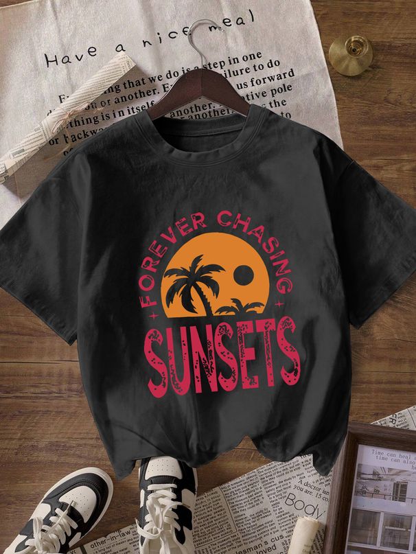 Women's Casual Short Sleeve T-Shirt With Print - Soft Breathable Fabric, Loose Fit Comfort Tee For Street Style & Daily Wear_ecoleips.com