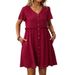Women's Flowy Boho Summer Dress With V-Neck And Ruffle Sleeves For Beach Vacation, Holiday, Casual Wear_ecoleips.com
