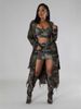 Women's Edgy Camo Windbreaker – Distressed Long Jacket With Ripped Detailing, Streetwear Outerwear (Light Green/Dark Green)_ecoleips.com