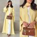 "GraElegant Modest Abaya Dress – Long Sleeve Open Front Cover (S-XXL, Solid Yellow) – Dubai Inspired Islamic Fashion_ecoleips.com