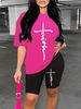 Summer Women's Casual Fashion Cross Faith Graphic Print Loose T-shirt Shorts Two-piece Set Summer Sportswear Suitable For Daily Wear-160_ecoleips.com