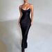 Satin Backless Wrap Dress For Women - Elegant Sexy Strappy Bodycon Evening Gown With High Slit, Formal Party Cocktail Dress_ecoleips.com