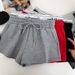 Women's High-Waisted Slimming Faux Two-Piece Set Drawstring Elastic Shorts Casual Sports Pants Hot Summer Style Letter Print_ecoleips.com