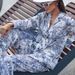 Spring/Autumn Women's Ink Painting Print Pant Set Simple INS Style Long Sleeve Top with Small Lapel & Long Pants Two-Piece Suit_ecoleips.com