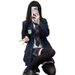 girl JK Uniform Navy Blue Suit College Style Blazer Plaid Skirt Shirt Outfit Set For Women_ecoleips.com