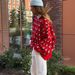 Lazy Luxe Color-Block Sweater – Oversized Jacquard Knit (S-L, Cotton-Poly Blend, Anti-Wrinkle, Unisex Work-to-Wine Essential)_ecoleips.com