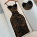 Women's Leopard Print Dress Slimming Bodycon Midi with Lace Trim Sexy Elegant Style Perfect for Dates And Commuting_ecoleips.com