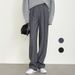 Women's Clothing autumn and winter tall gray suit pants old money style pants slim wide leg pants niche casual straight pants for women_ecoleips.com