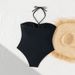 Women's Clothing Solid Color Sexy Backless Beach Bikini Swimsuit_ecoleips.com