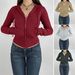 Diyun 2024 Autumn/Winter European And American Style Slim-Fit Short Zipper Hooded Jacket Women's_ecoleips.com