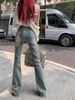 K Vintage Slim-fit Women's Jeans, Flared Trousers, Straight-leg Pants, Floor-length Pants With A Bohemian Retro Style_ecoleips.com