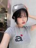 Korean Trendy Heart Shaped Short Sleeve Top For Women Sexy Slim Fit Polka Dot Letter Print Summer Top_ecoleips.com
