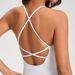 Thin Spaghetti Strap Double Criss Cross Back Seamless Yoga Tank Top_ecoleips.com