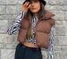 K Women's New Short Cotton Vest With Thickening And Collarless European And American Style Jacket._ecoleips.com