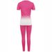 Women's Clothing Summer New Gradient Letter Print Suit Round Neck Short Sleeve T Shirt And Pants Sports Suit Casual Comfortable Fashion_ecoleips.com