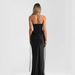 Women's Slim Fit Evening Dress European American Style Fashion Solid Color Herringbone Waist with Flowing Ribbons Long Fishtail Skirt_ecoleips.com