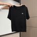 Women's Slim Fit Short Sleeve T-Shirt Apricot round Neck Cable Knit Embroidered Top Summer New Style Design 2025_ecoleips.com