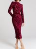 Women's Long Sleeved Asymmetrical Jacquard Evening Dress For Party Wear Autumn Winter_ecoleips.com