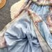 Women's French Romantic Style Blue Floral Print Sundress Summer Korean Cake Dress Slimming Vacation Long Dress_ecoleips.com