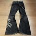 Printed Denim Jeans For Men, European And American Heavy-duty Women's Dark Style New Bell-bottom Pants, Cross-border_ecoleips.com