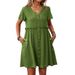 Women's Flowy Boho Summer Dress With V-Neck And Ruffle Sleeves For Beach Vacation, Holiday, Casual Wear_ecoleips.com