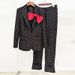 Women's Clothing Star New Bow Decoration Polka Dot Suit Jacket Trousers Suit Two Piece Suit_ecoleips.com