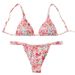 Women's Clothing new floral lace up bikini swimsuit women's three point bikini beach hot spring swimsuit_ecoleips.com