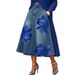 Women's Faux Denim Floral Print Skirt Fashion Everyday Wear_ecoleips.com