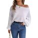 2023 Autumn And Winter Casual Loose Solid Color Batwing Sleeve Pullover Sweater Women's Clothing_ecoleips.com