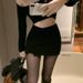 Women's Clothing New High Waist Hot Girl Miniskirt A Line Retro V Waist Skirt_ecoleips.com