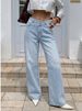 Women's High-Waisted Wide-Leg Jeans – Vintage Washed Flowy Denim Pants For Effortless Boho Chic_ecoleips.com