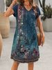 Plus-size Elegant Dress, Women's Summer Vacation Short-sleeved Dress, Geometric Print Dress, Suitable For Daily Commuting Or Vacation._ecoleips.com