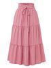Versatile, Slimming, Streamlined A-Line Skirt: European & American Bohemian Style, Flowing, Swinging, Layered Tiered Skirt_ecoleips.com