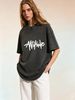 Women's Retro Washed Short Sleeve Tee, Loose Fit Comfortable Everyday Fashion Top_ecoleips.com