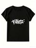 Commute Style Slim Fit T Shirt For Ladies, 100% Cotton Black White Short Sleeve Top, Elegant Fitted Daily Tee_ecoleips.com