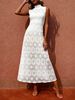 New Cross-Border Romantic Hollow Crochet Backless Maxi Dress, Slim Jacquard A-Line Long Dress, Summer Outfit Suitable For Beach Vacation_ecoleips.com