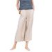 Suitable For All Seasons Linen Cotton Washed For Women 2025 Summer New Loose Casual Solid Color Elastic Waist Simple Nine-Point Wide-Leg Pants_ecoleips.com