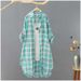 Long, Loose-Fitting Autumn Checkered Shirt For Women-A Versatile Cardigan-Style Outerwear Perfect For Casual Wear, Easil_ecoleips.com