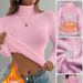 High Neck Knit Sweater Women's Long Sleeve Turtleneck Pullover Winter Warm Fleece Lined Slim Fit Casual Elegant Tops_ecoleips.com