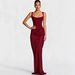 Women's Clothing Women's Elegant Bodycon Long Skirt Style Sleeveless High Waist Tie Up Slim Fit Three Dimensional Pleated Patchwork_ecoleips.com